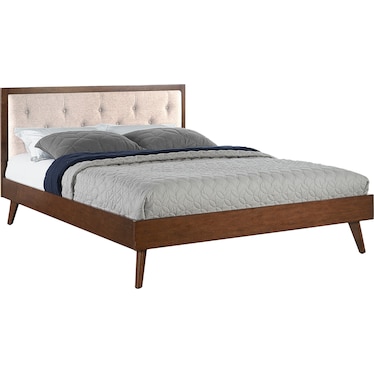 Courtney Upholstered Platform Queen Bed - Oatmeal