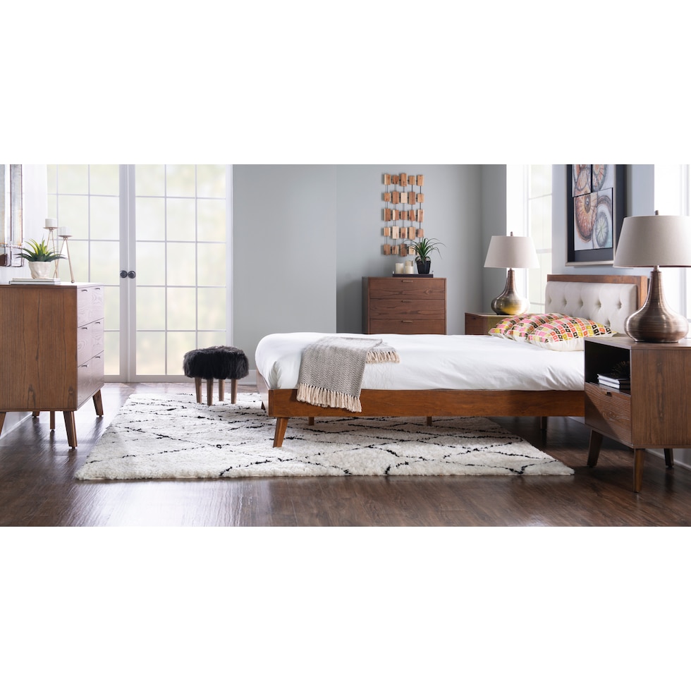 courtney dark brown queen bed   