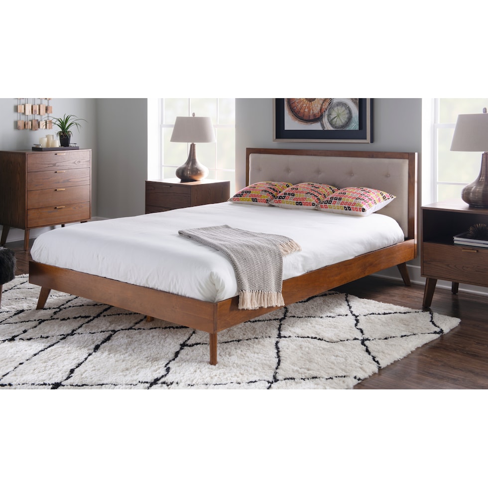 courtney dark brown queen bed   