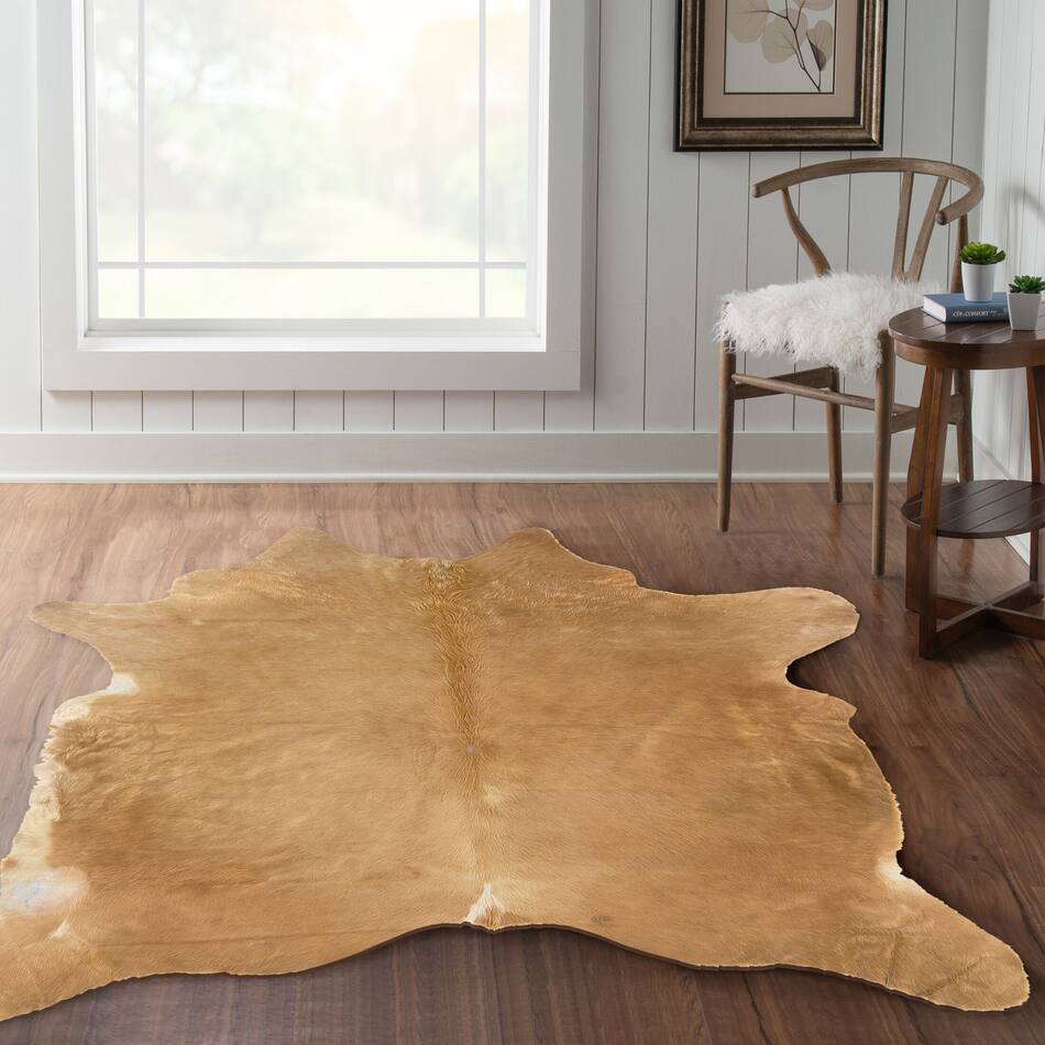 Cowhide 5 X 8 Area Rug Light Brown Value City Furniture