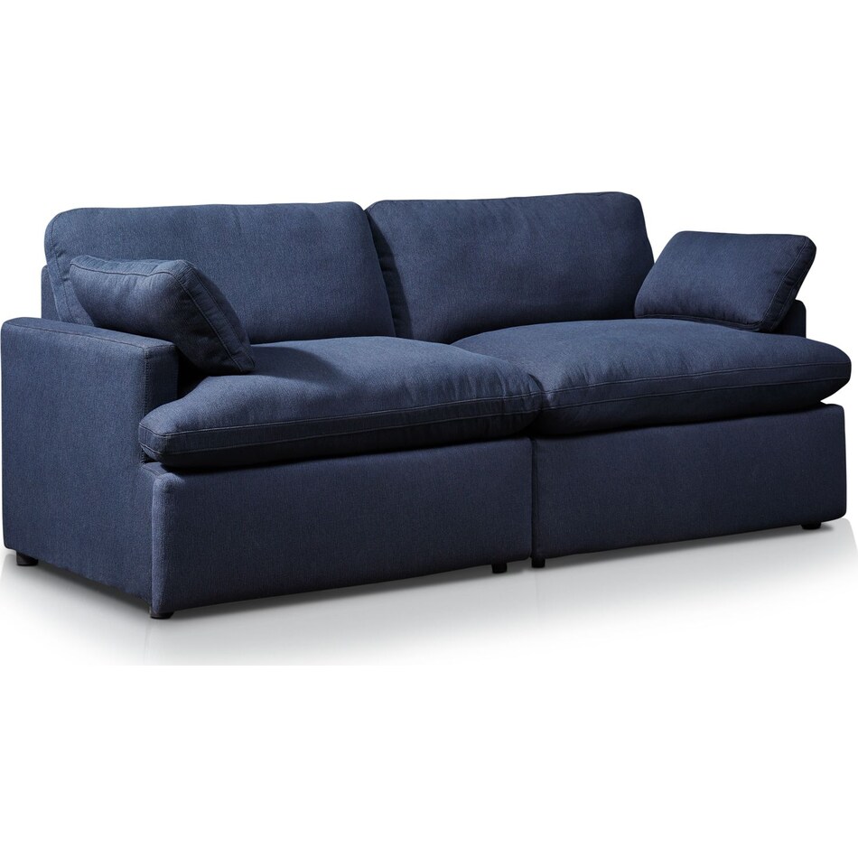 cozy blue  pc power reclining sofa   