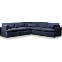 cozy blue  pc power reclining sectional   