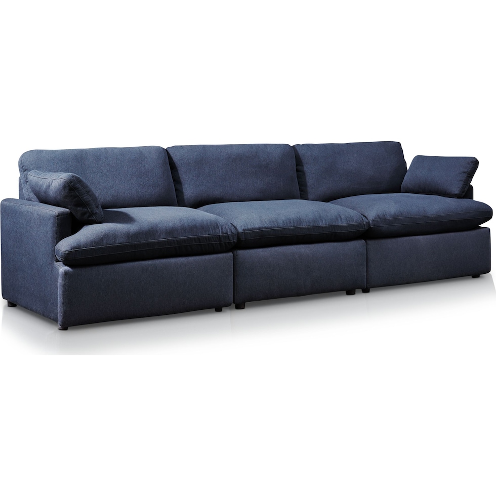 cozy blue sofa   