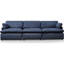 cozy blue sofa   