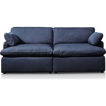 cozy blue sofa   