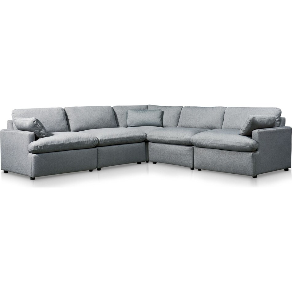 cozy gray  pc sectional   