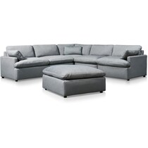 cozy gray  pc power reclining sectional   