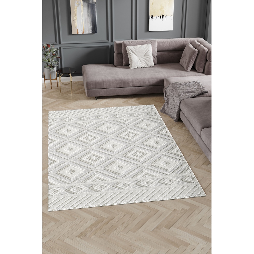 cremini white area rug  x    