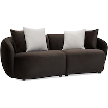 crescent dark brown sofa   