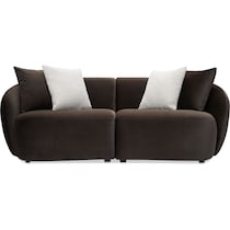 crescent dark brown sofa   