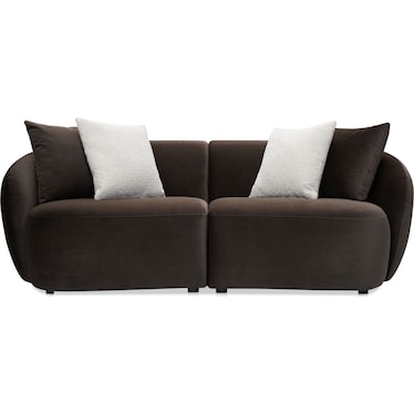 Crescent 2-Piece Sofa - Dark Brown