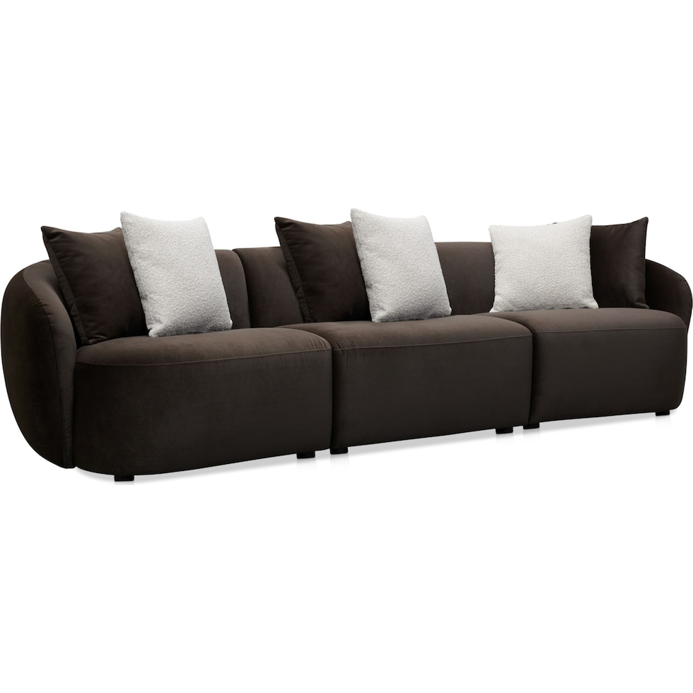 crescent dark brown sofa   