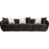 crescent dark brown sofa   