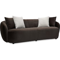 crescent dark brown sofa   