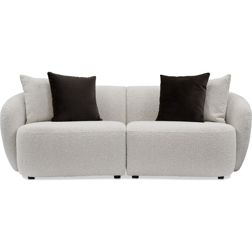 crescent white sofa   