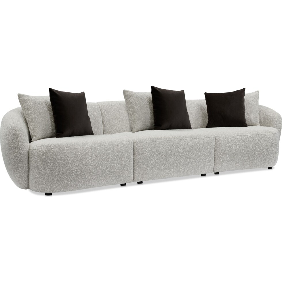 crescent white sofa   