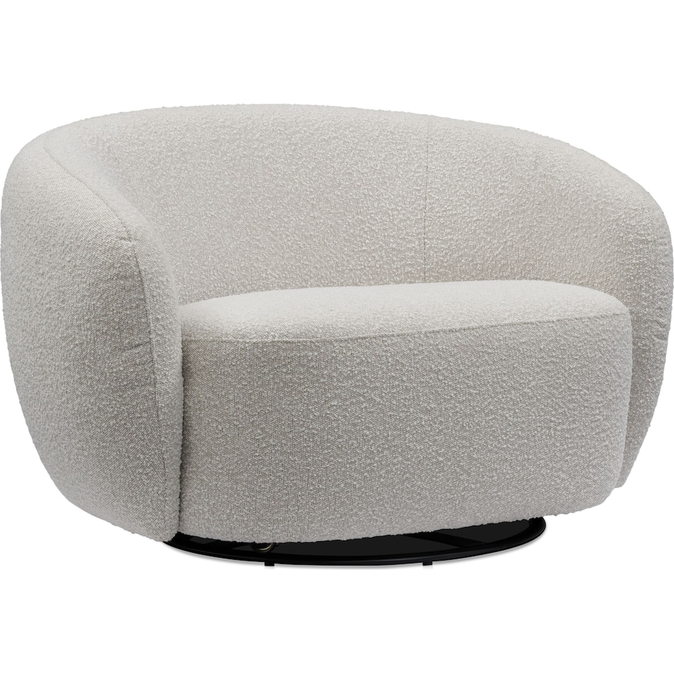 crescent white swivel chair   