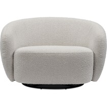 crescent white swivel chair   