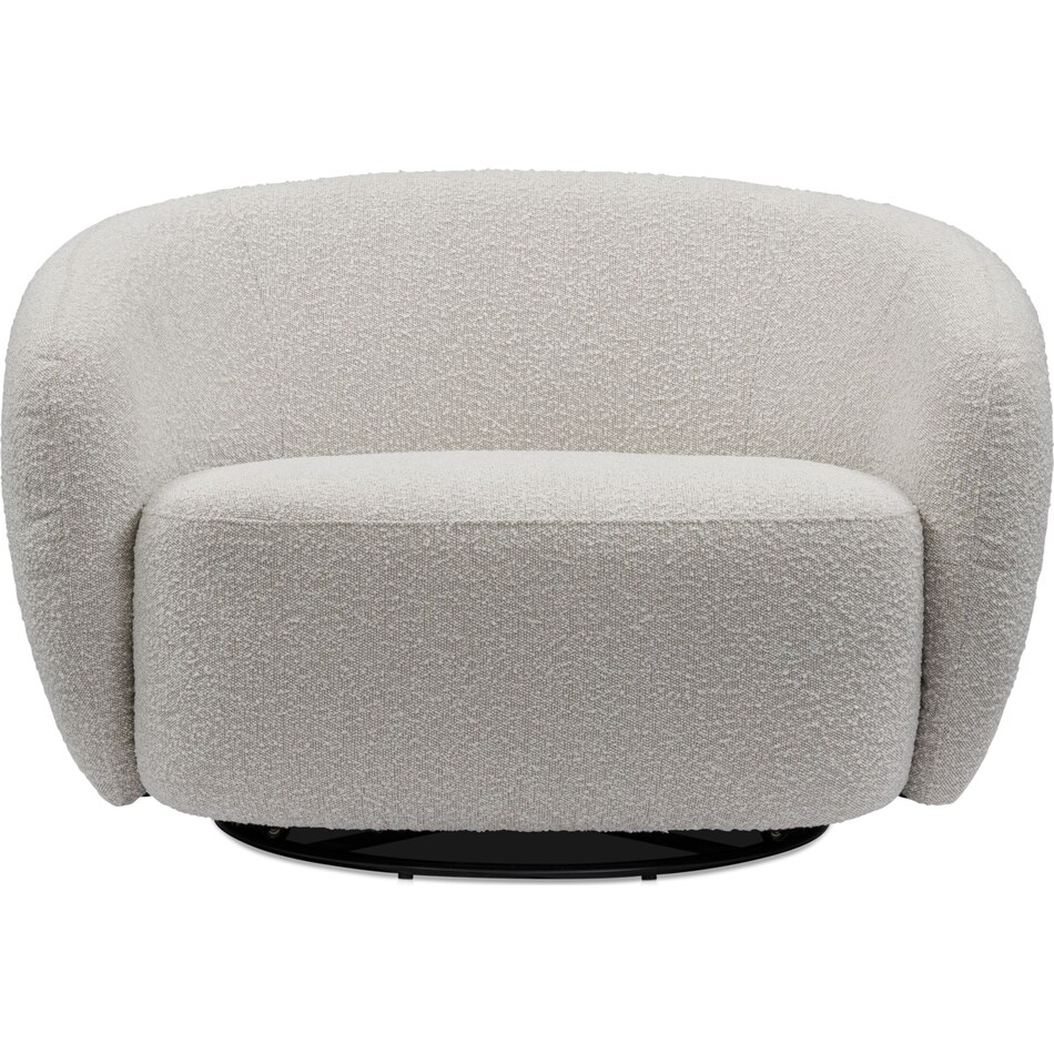 crescent white swivel chair   