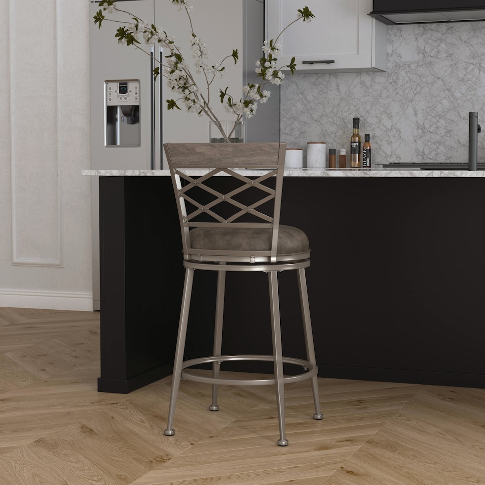 crisley pewter counter height stool   