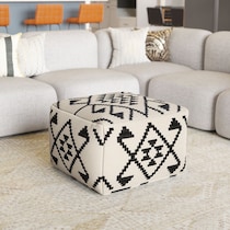 cristal beige black ottoman   