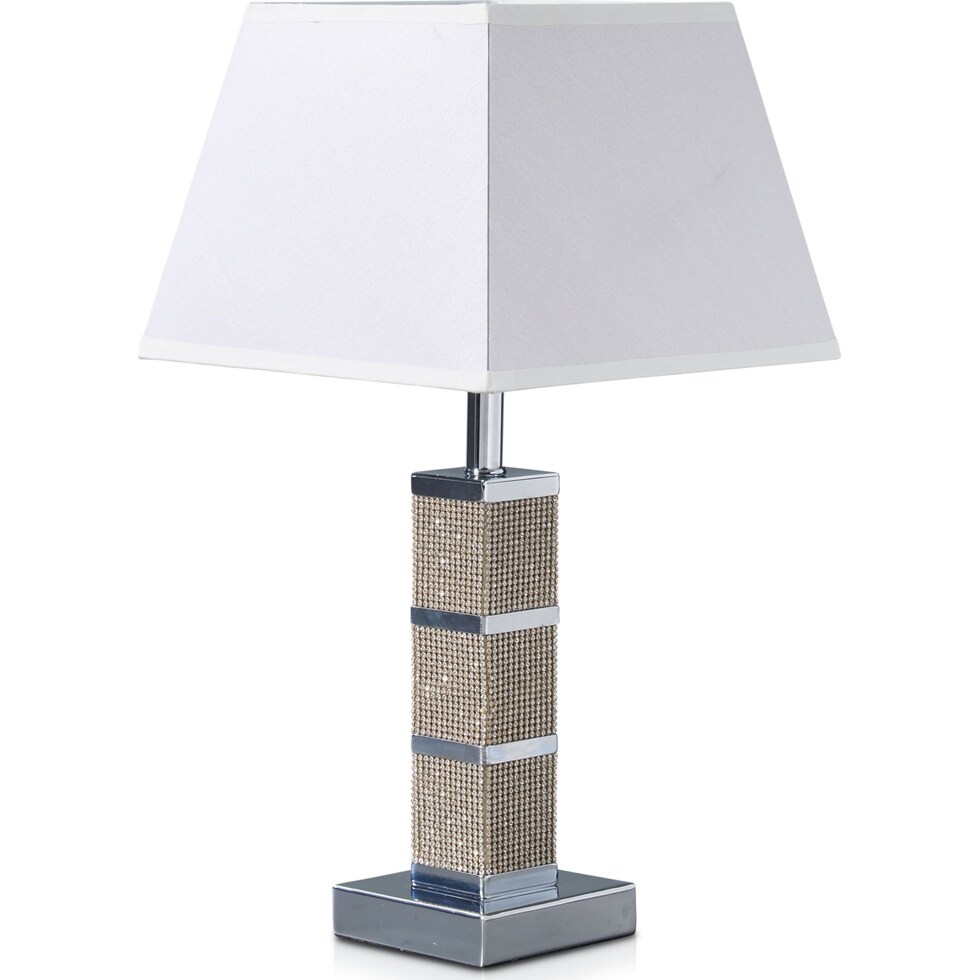 crystal cubes silver table lamp   