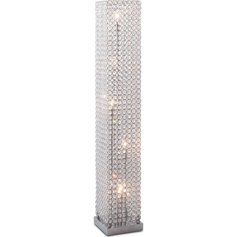 crystal tower silver floor lamp   