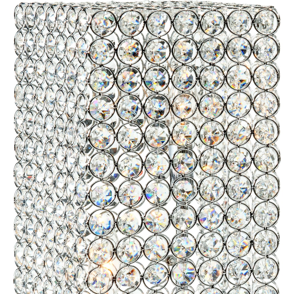 crystal tower silver table lamp   