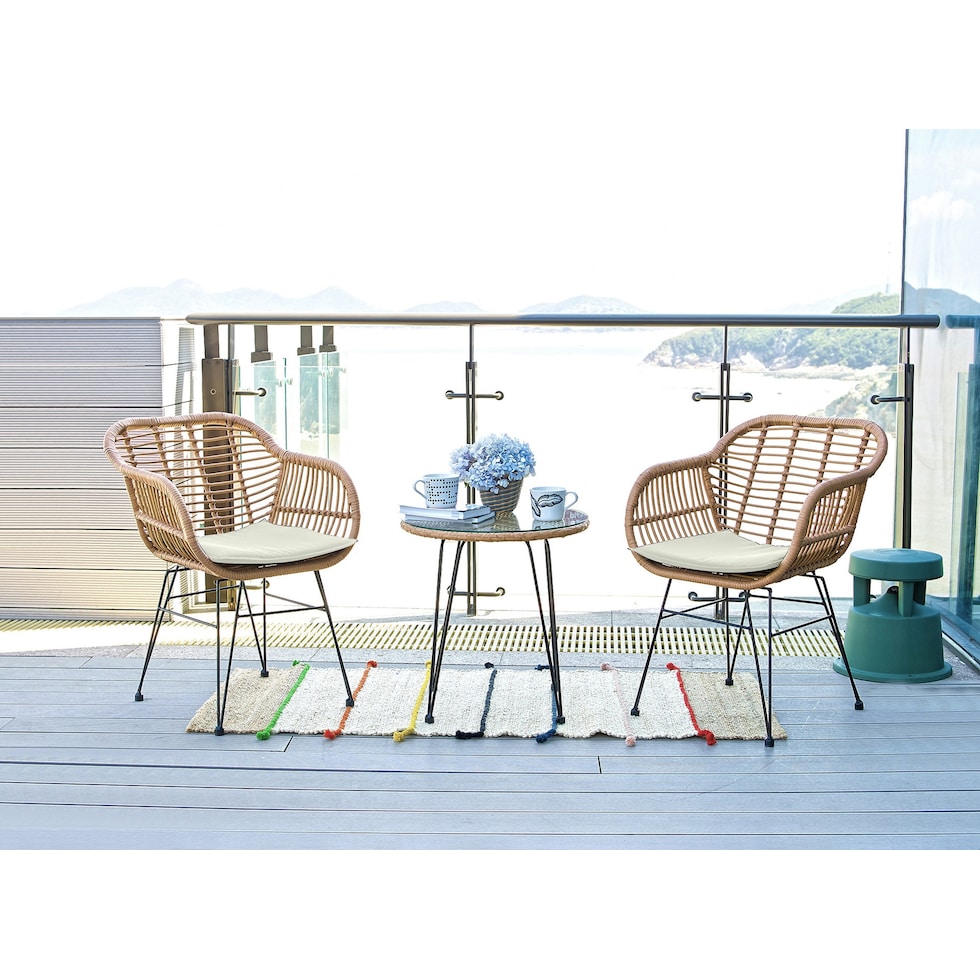 cumberland tan cream outdoor chair set   