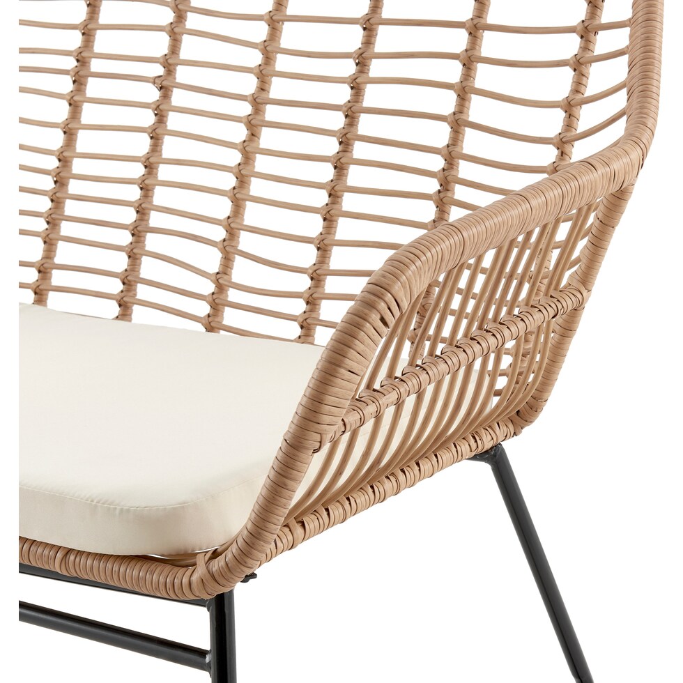 cumberland tan cream outdoor loveseat set   