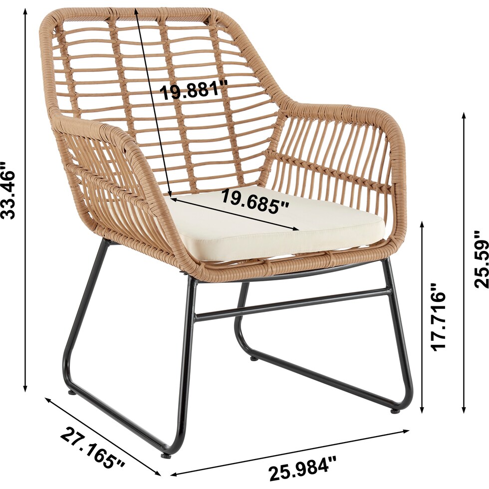 cumberland tan cream outdoor loveseat set   