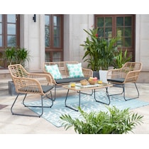 cumberland tan gray outdoor loveseat set   