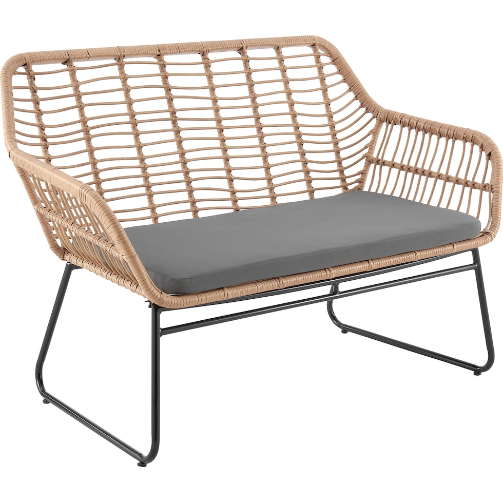 cumberland tan gray outdoor loveseat set   