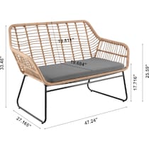 cumberland tan gray outdoor loveseat set   