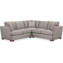 curious silver pine  pc sectional with left facing loveseat   