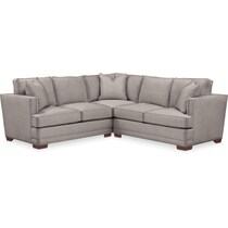 curious silver pine  pc sectional with right facing loveseat   
