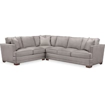 curious silver pine  pc sectional with right facing sofa   