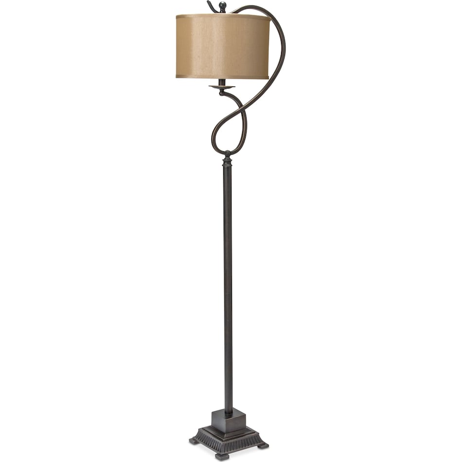 curved bronze black floor lamp   