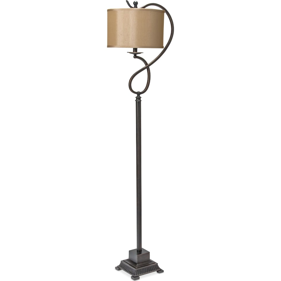 curved bronze black floor lamp   