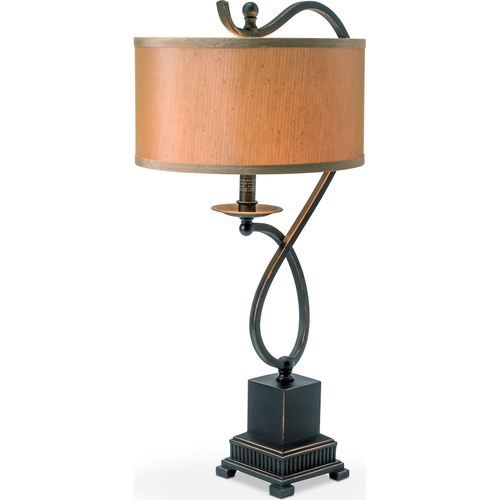 curved bronze black table lamp   