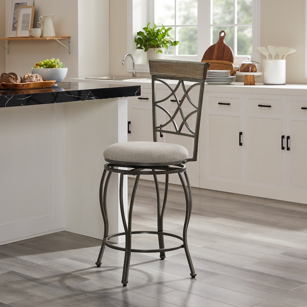 curves gray counter height stool   