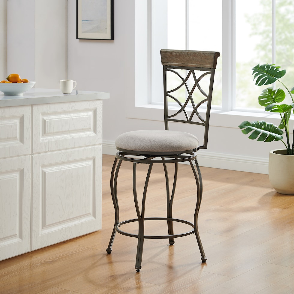 curves gray counter height stool   