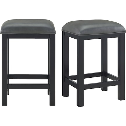 Cypher Set of 2 Counter-Height  Stools - Grey