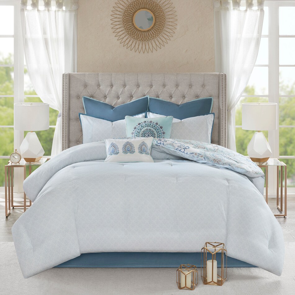 cyrene blue california king bedding set   