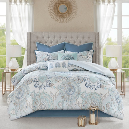 Cyrene Queen Reversible Comforter Set