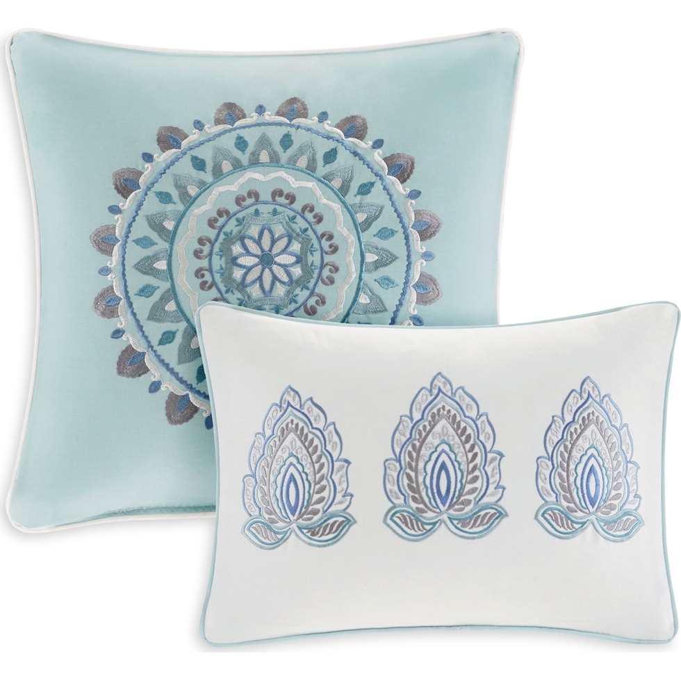 cyrene blue queen bedding set   