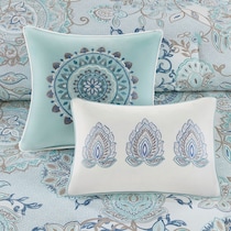 cyrene blue queen bedding set   