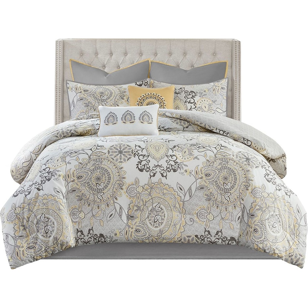cyrene yellow california king bedding set   