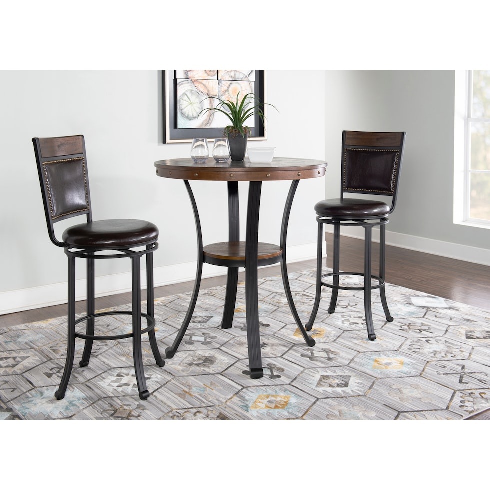 cyril dark brown  pc dining set   