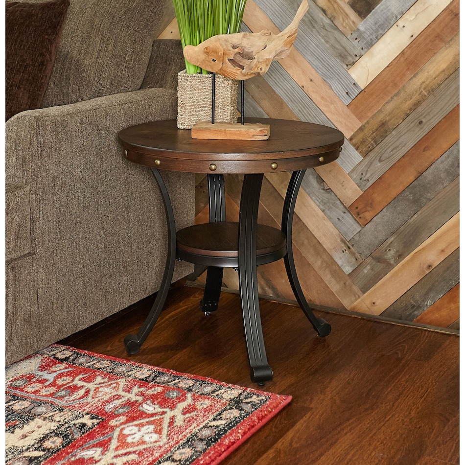 cyril dark brown end table   